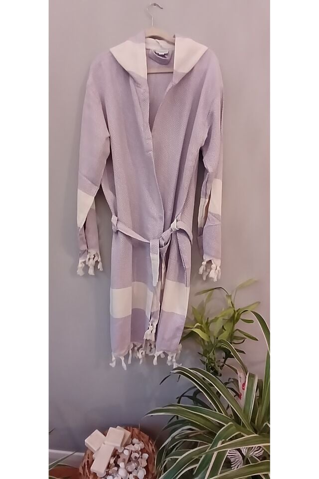 %100 BULDAN PAMUKLU PEŞTAMAL BORNOZ SPA EL DOKUMASI