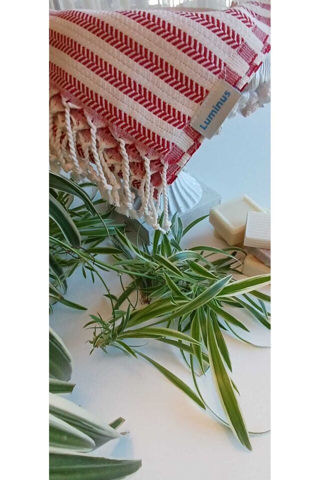 Luminus Red Herringbone Peşkir